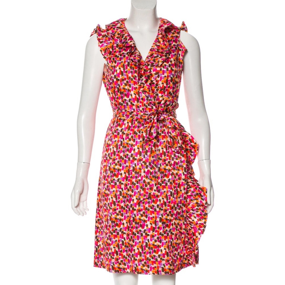 KATE SPADE NY “AUBREY RUFFLED SILK WRAP DRESS”
